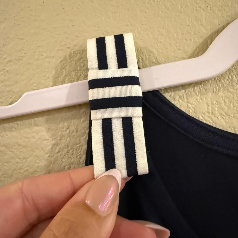 Polo Ralph Lauren Dress Kids M 8-10 Blue Striped Bow‎ Shoulder Preppy Nautical